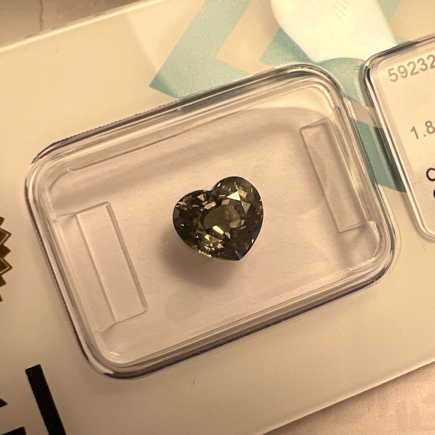 NATURAL 1.89ct COLOUR CHANGE Blue Green Sapphire NO HEAT Heart Cut IGI CERTIFIED