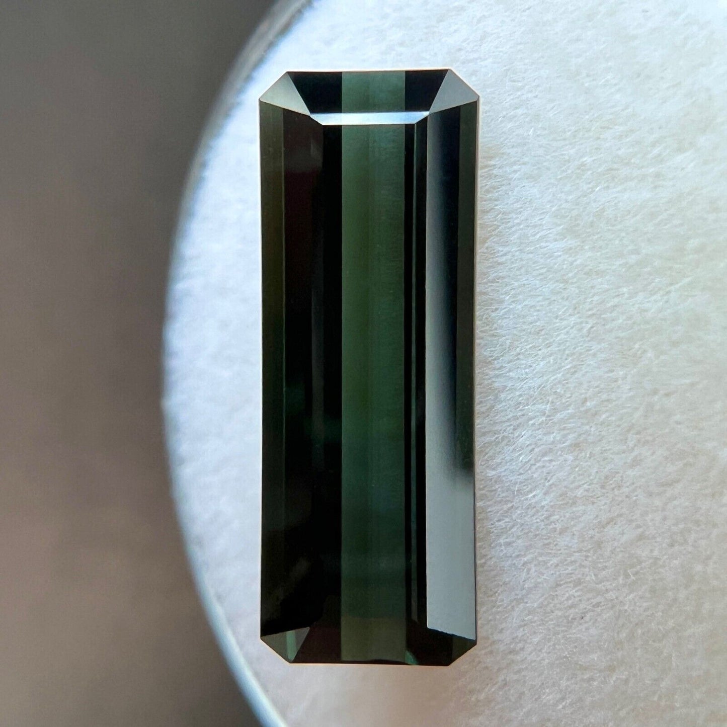 4.28ct Deep Green Tourmaline Fancy Octagon Scissor Emerald Cut 16.5x6mm IF