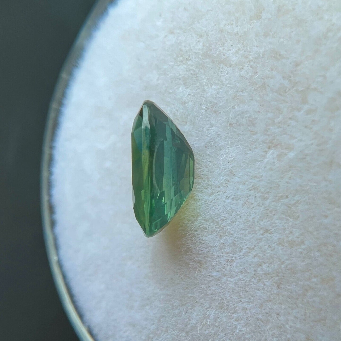 1.26ct NATURAL Green Sapphire Cushion Cut RARE Gem 7.7x4.5mm VS