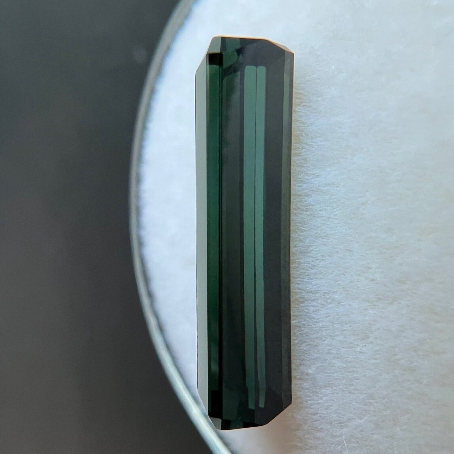 4.28ct Deep Green Tourmaline Fancy Octagon Scissor Emerald Cut 16.5x6mm IF