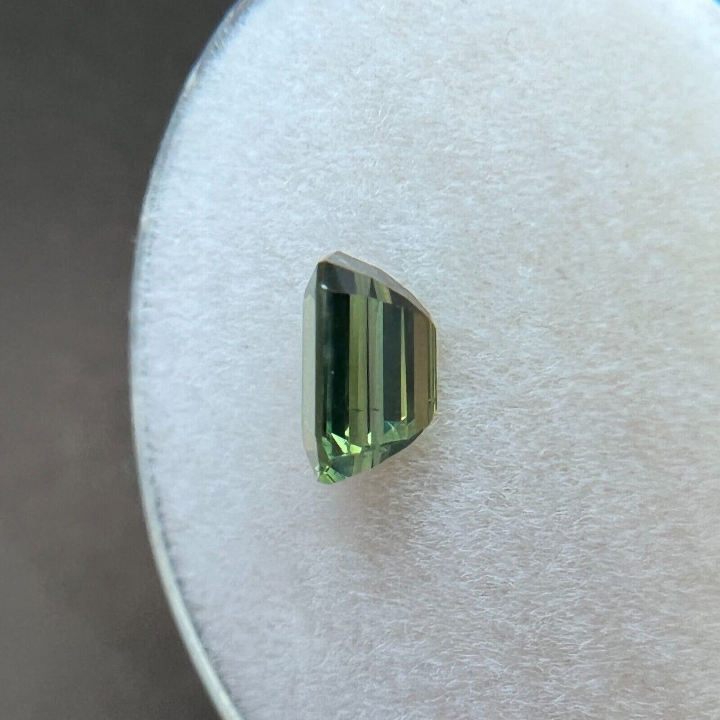 GIA CERTIFIED 1.01 UNTREATED Vivid Green Yellow Sapphire Emerald Octagon Cut Gem