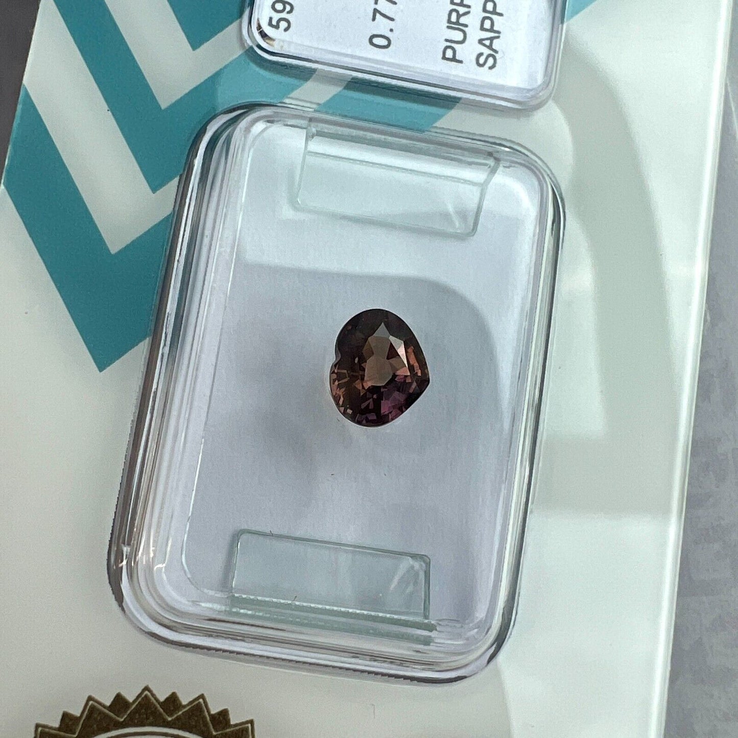 Fine NATURAL Untreated Orange Purple 0.77ct Sapphire Heart Cut IGI CERTIFIED Gem