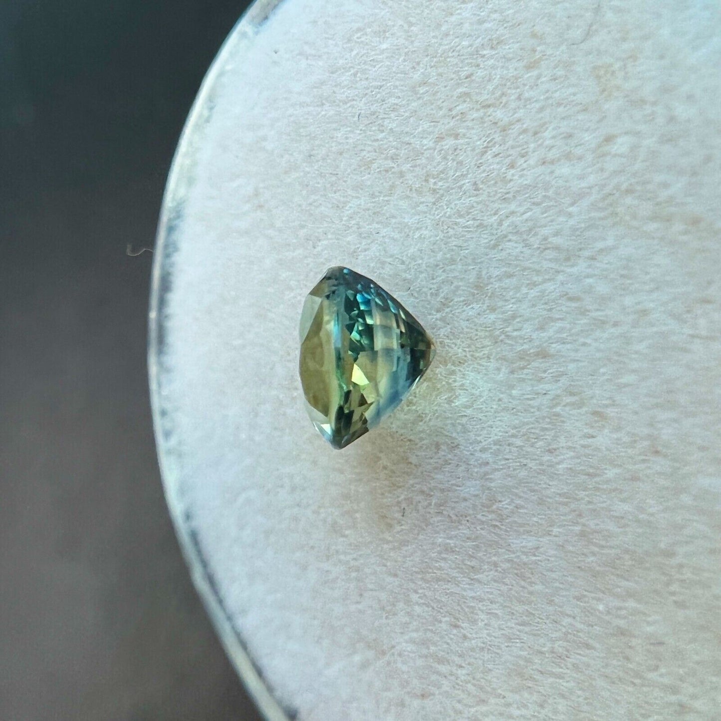 0.98ct AIG Certified Bi Colour Green Blue Sapphire Pear Cut RARE 5.7x4.7mm
