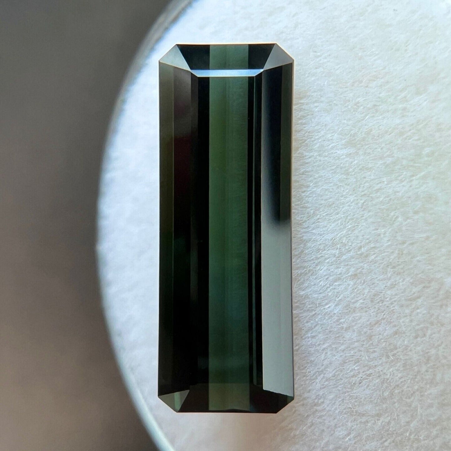 4.28ct Deep Green Tourmaline Fancy Octagon Scissor Emerald Cut 16.5x6mm IF