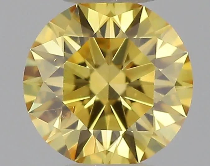 0.18ct Round Natural Diamond (Colour Fancy Intense Yellow, Clarity SI2, GIA Certified)