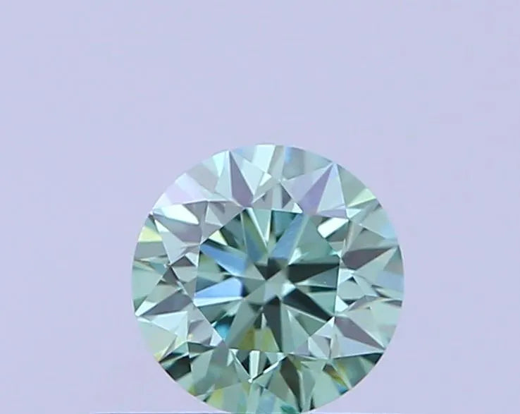 0.33ct Round Lab Grown Diamond (Colour Fancy Vivid Green, Clarity VVS2, Cut EX, IGI Certified)