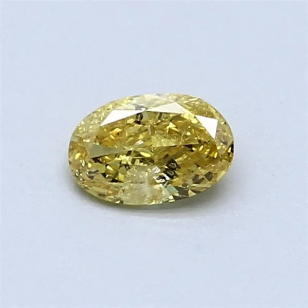 0.37ct Oval Natural Diamond (Colour Fancy Vivid Yellow, Clarity SI2, IGI Certified)