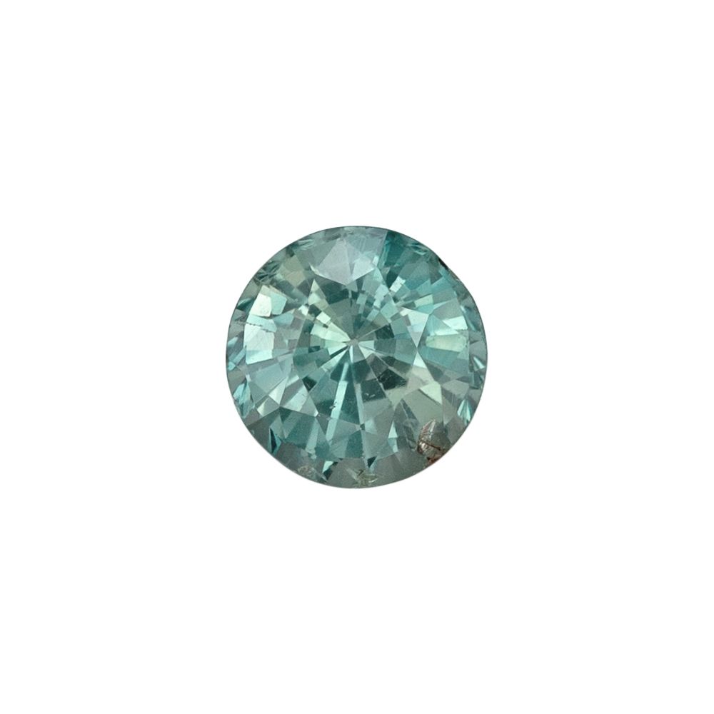 0.40ct Round Natural Sapphire (Colour Teal, Clarity Slightly Included, Cut Faceted)