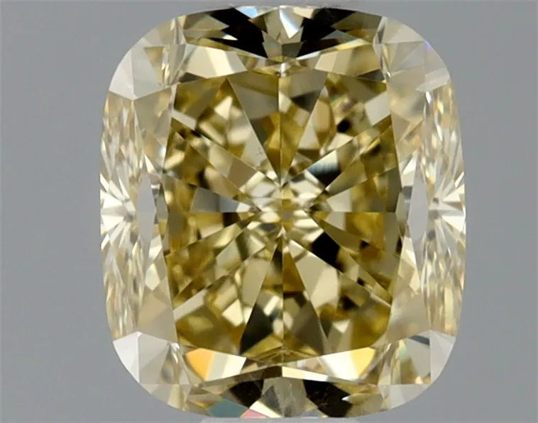 0.58ct Cushion brilliant Natural Diamond (Colour Fancy Brownish Yellow, Clarity VS1, GIA Certified)