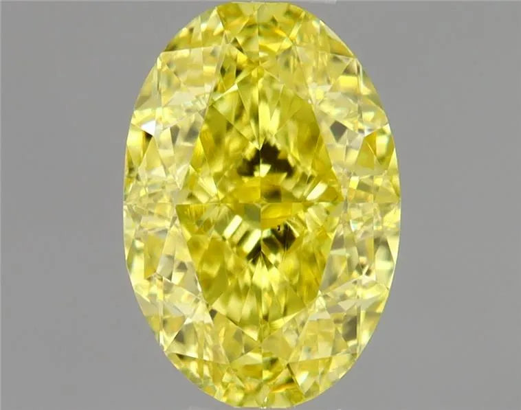 0.58ct Oval Natural Diamond (Colour Fancy Intense Yellow, Clarity VS1, GIA Certified)