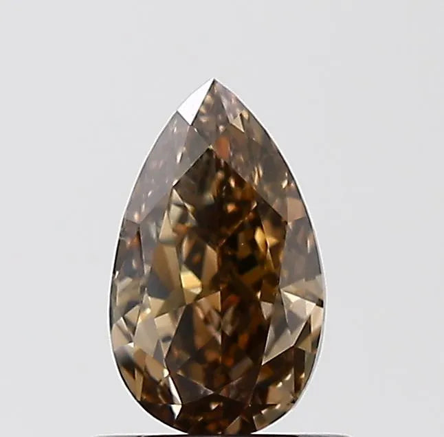 0.70ct Pear Natural Diamond (Colour Brown, Clarity VS2, Cut GD, IGI Certified)
