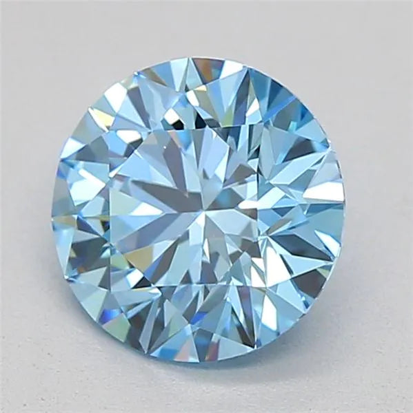0.70ct Round Lab Grown Diamond (Colour Fancy Vivid Blue, Clarity VVS2, Cut ID, IGI Certified)
