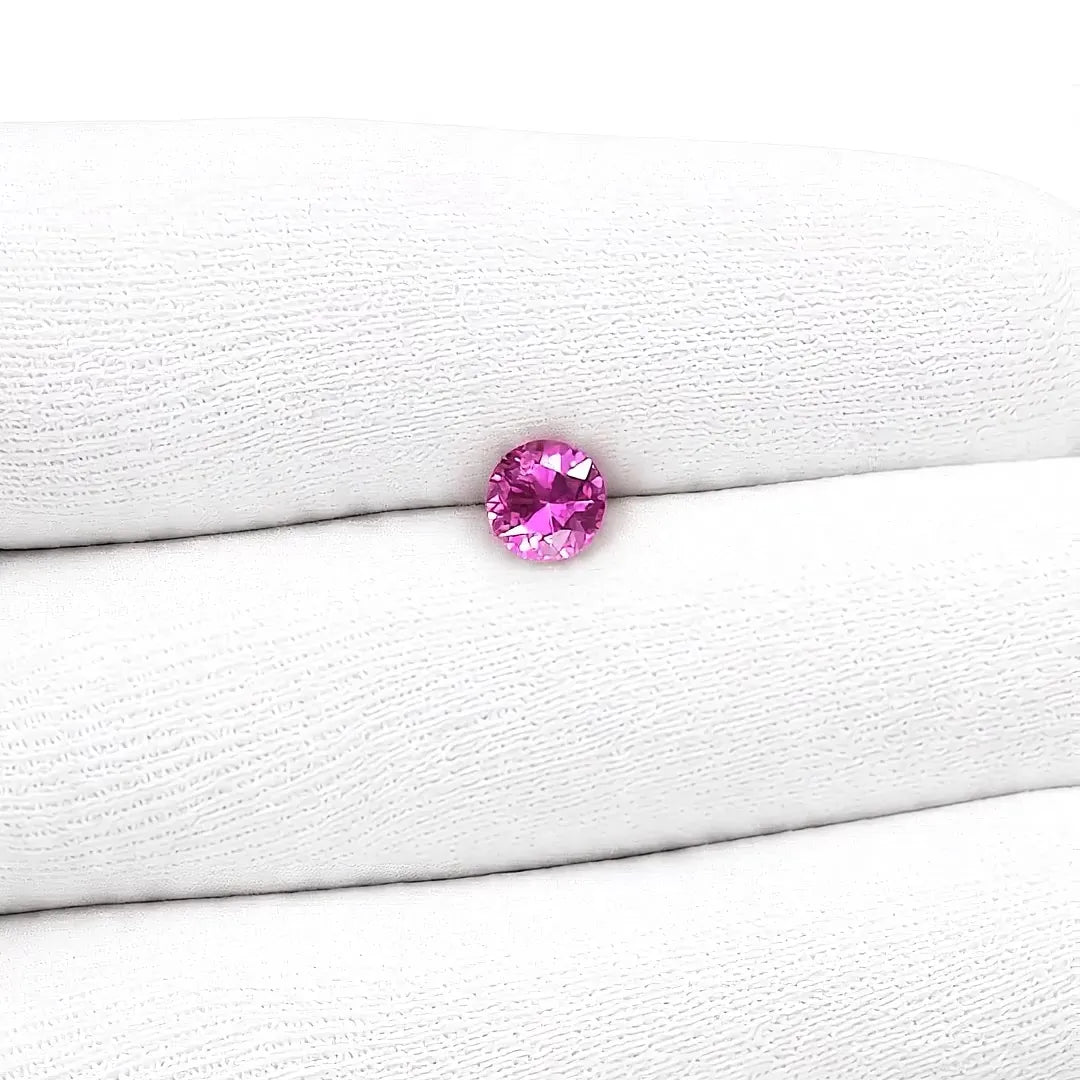 0.86ct Round Natural Sapphire (Colour Pink, Clarity Slightly Included, Cut Faceted)