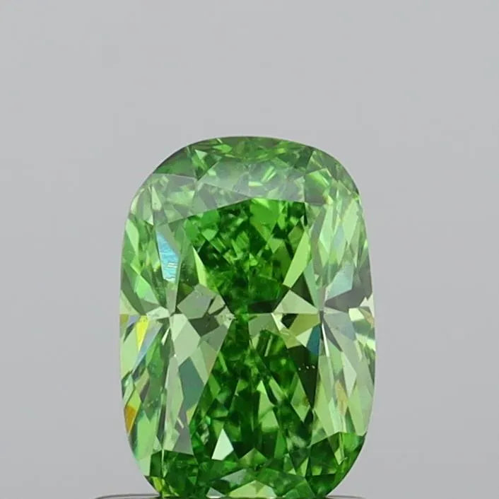 1.00ct Cushion modified Lab Grown Diamond (Colour Fancy Vivid Green, Clarity VS2, IGI Certified)