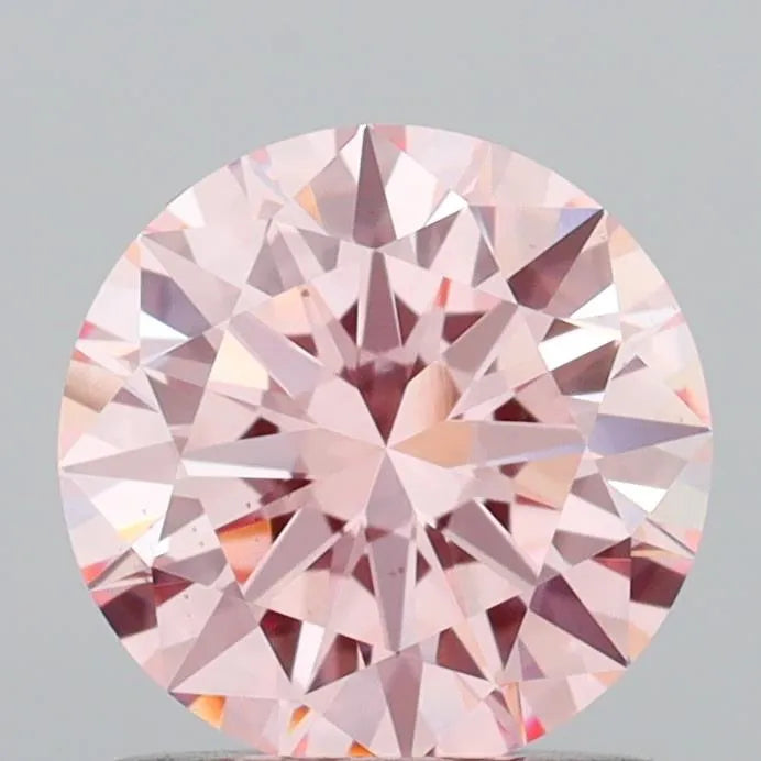 1.00ct Round Lab Grown Diamond (Colour Fancy Intense Pink, Clarity VS1, Cut EX, IGI Certified)