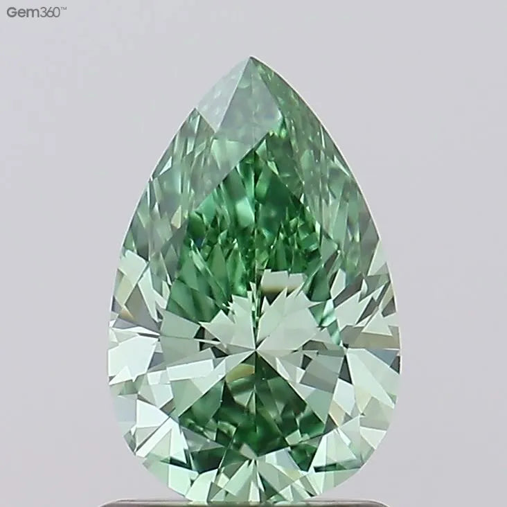 1.03ct Pear Lab Grown Diamond (Colour Fancy Vivid Green, Clarity VS1, IGI Certified)