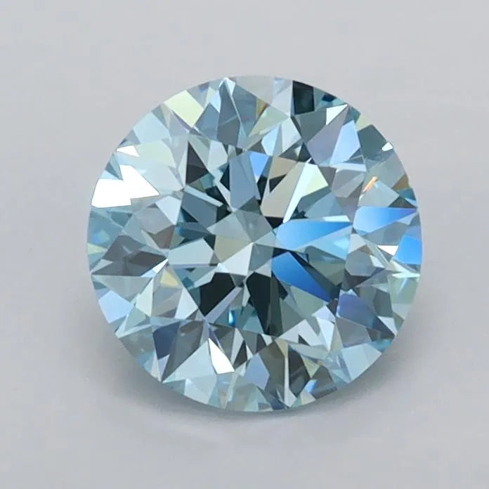 1.06ct Round Lab Grown Diamond (Colour Fancy Vivid Blue, Clarity VVS1, Cut ID, IGI Certified)