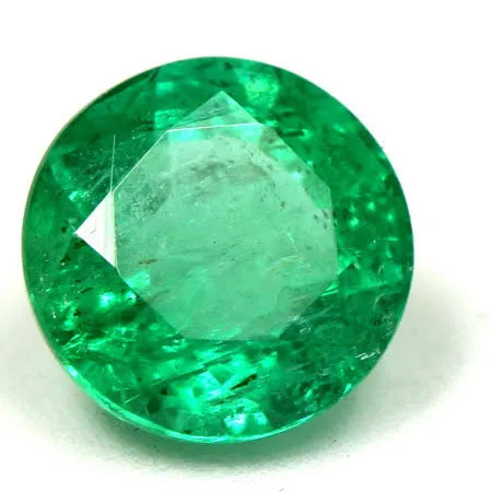 1.06ct Round Natural Emerald (Colour Green, Clarity Slightly Included, Cut Faceted)