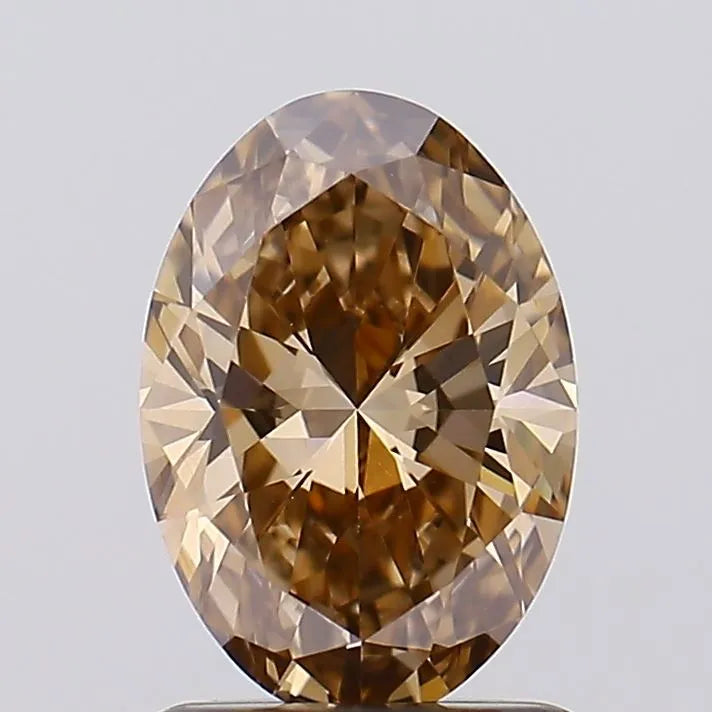 1.07ct Oval Lab Grown Diamond (Colour Fancy Brown, Clarity VVS2, IGI Certified)