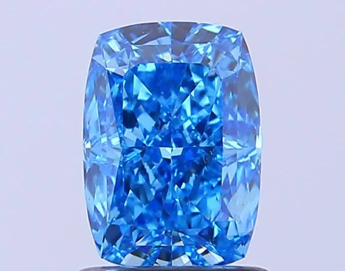 1.25ct Cushion modified Lab Grown Diamond (Colour Fancy Vivid Blue, Clarity VS2, IGI Certified)