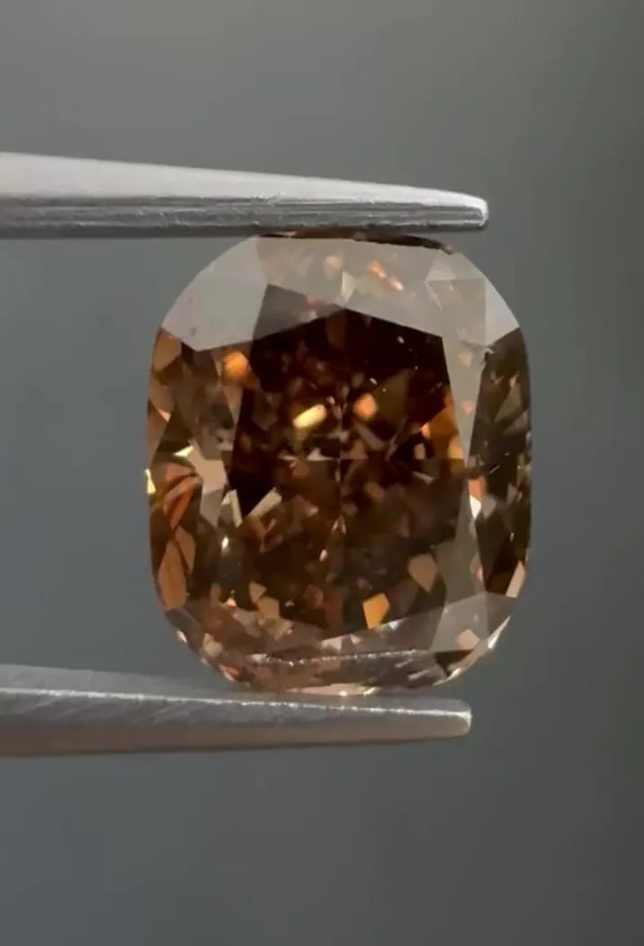 1.52ct Cushion brilliant Natural Diamond (Colour Fancy Dark Orangey Brown, Clarity SI2, GIA Certified)