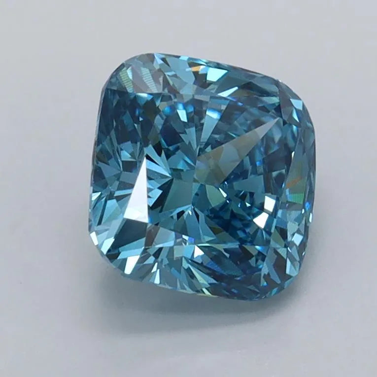 1.52ct Cushion modified Lab Grown Diamond (Colour Fancy Vivid Blue, Clarity VVS2, IGI Certified)