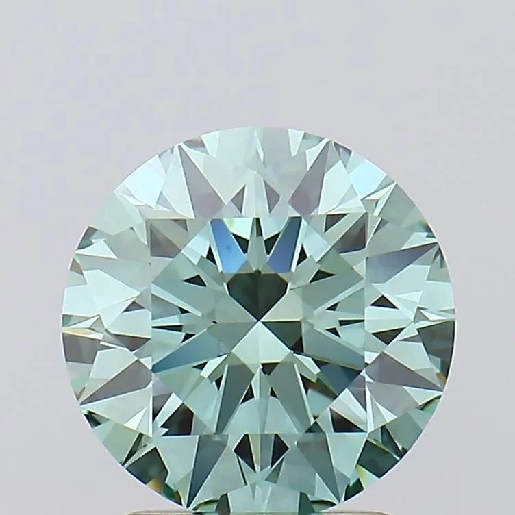 1.90ct Round Lab Grown Diamond (Colour Fancy Vivid Green, Clarity IF, Cut ID, IGI Certified)