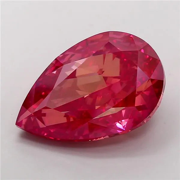 15.06ct Pear Lab Grown Diamond (Colour Fancy Vivid Red, Clarity VS1, IGI Certified)