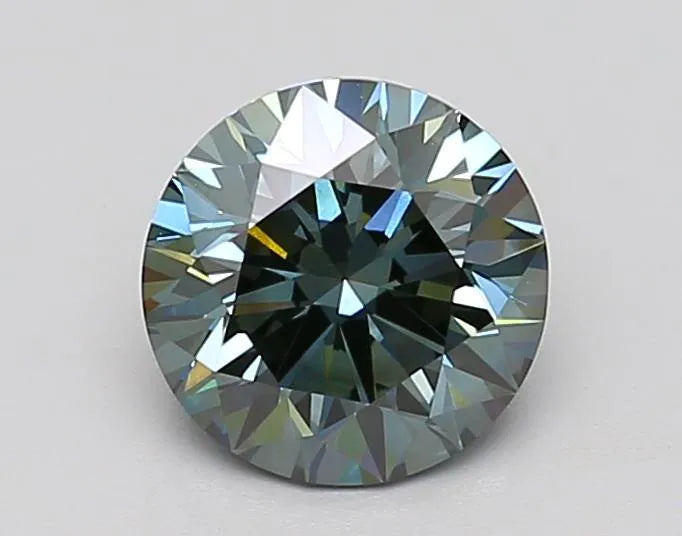 2.35ct Round Lab Grown Diamond (Colour Fancy Intense Greenish Blue, Clarity VVS2, Cut EX, IGI Certified)