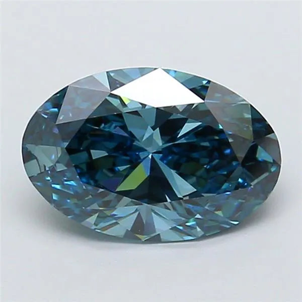 2.42ct Oval Lab Grown Diamond (Colour Fancy Vivid Blue, Clarity VS1, IGI Certified)