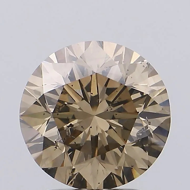 3.08ct Round Natural Diamond (Colour Brown, Clarity SI2, Cut GD, IGI Certified)