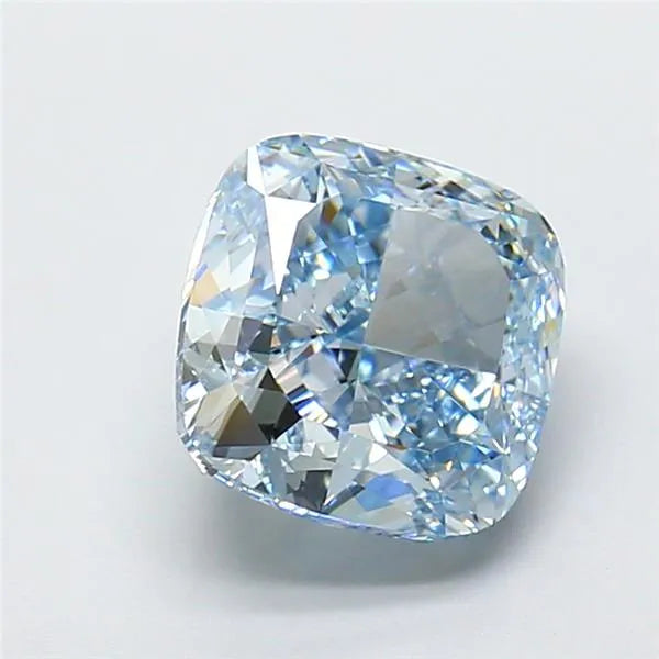 3.16ct Cushion modified Lab Grown Diamond (Colour Fancy Vivid Blue, Clarity VVS1, IGI Certified)