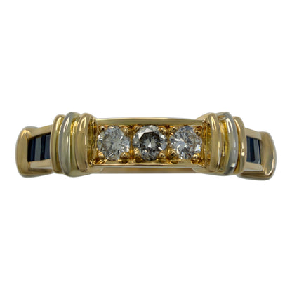 Rare Vintage Cartier Contessa Sapphire & Diamond 18k Yellow Gold Band Ring