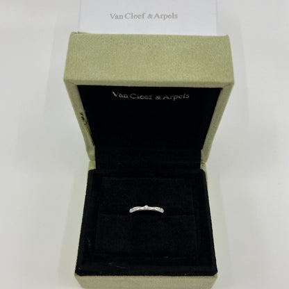 Vintage Van Cleef & Arpels Natural Diamond Platinum Band Etoile Ring 5.25 EU50