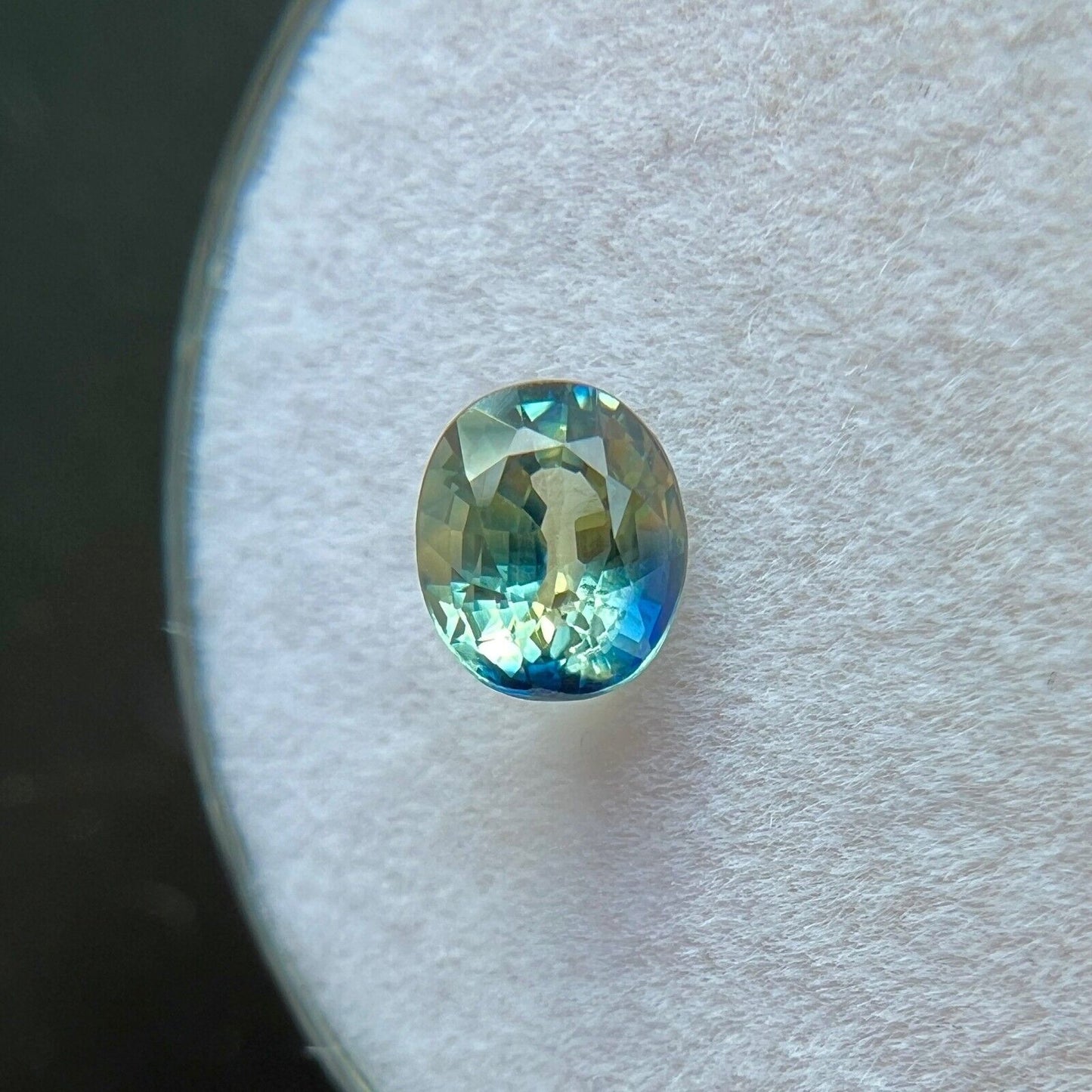 Bi Colour AUSTRALIAN Sapphire NATURAL Vivid Blue Green 0.74ct Oval Gem 5.5x4.7mm