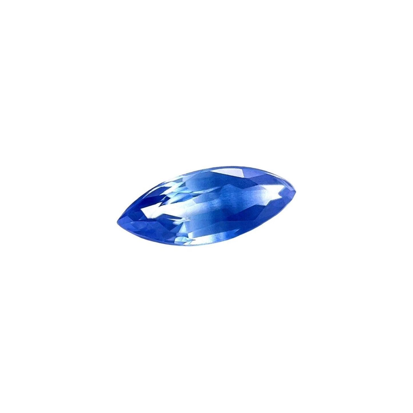 0.56ct CEYLON Sapphire BI COLOUR Blue White Marquise Cut Rare Loose 8.3x3.3mm