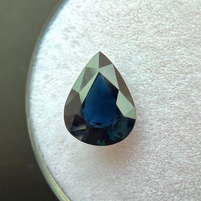 GIA CERTIFIED 1.69ct Deep Blue UNTREATED Sapphire Pear Teardrop Cut Gem 9.3x7mm