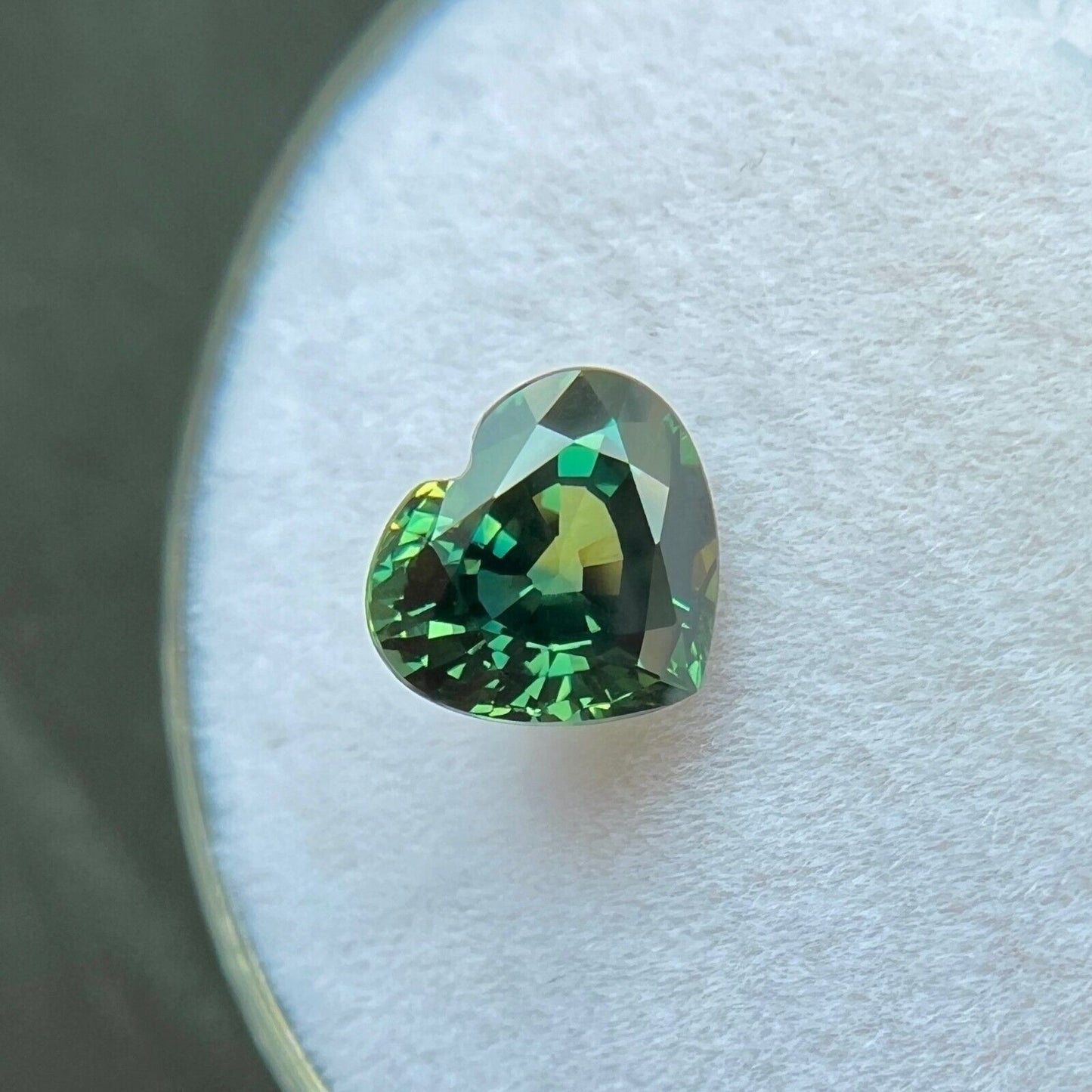 Unique NATURAL 1.61ct Blue Green Bi Colour Sapphire Heart Cut RARE 7x6.3mm VVS