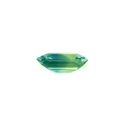 UNIQUE Parti Bi Colour NATURAL Sapphire 0.82ct Blue Green Octagon Gem 6.5x4.3mm