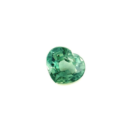 Untreated FINE Blue Green Sapphire 0.71ct Heart Cut Loose Gemstone 5.2x4.5mm VVS