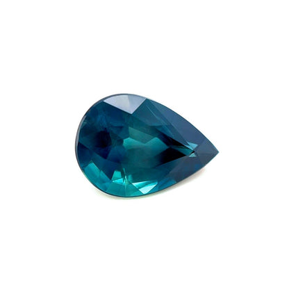 3.08ct NATURAL Deep Blue Green Teal Sapphire Pear Teardrop Cut 10.8x7.5mm Gem