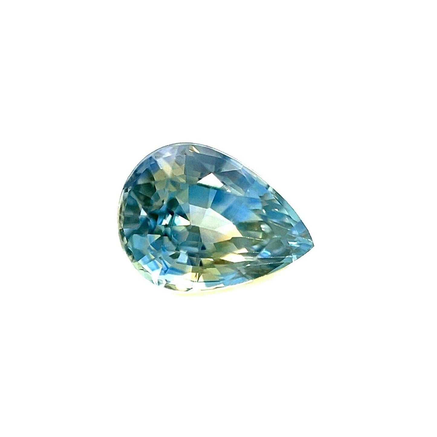 2.53ct NATURAL Ceylon Bi Colour Sapphire UNIQUE Yellow Blue Pear Teardrop Cut