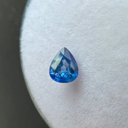 0.60ct VIVID Blue NATURAL Sapphire Pear Teardrop Cut Loose Gemstone 5.2x4.3mm