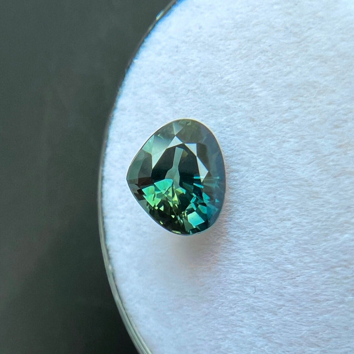 FINE 1.60ct VIVID Green Blue NATURAL Sapphire Pear Cut Loose Gem  7.3x6mm VVS