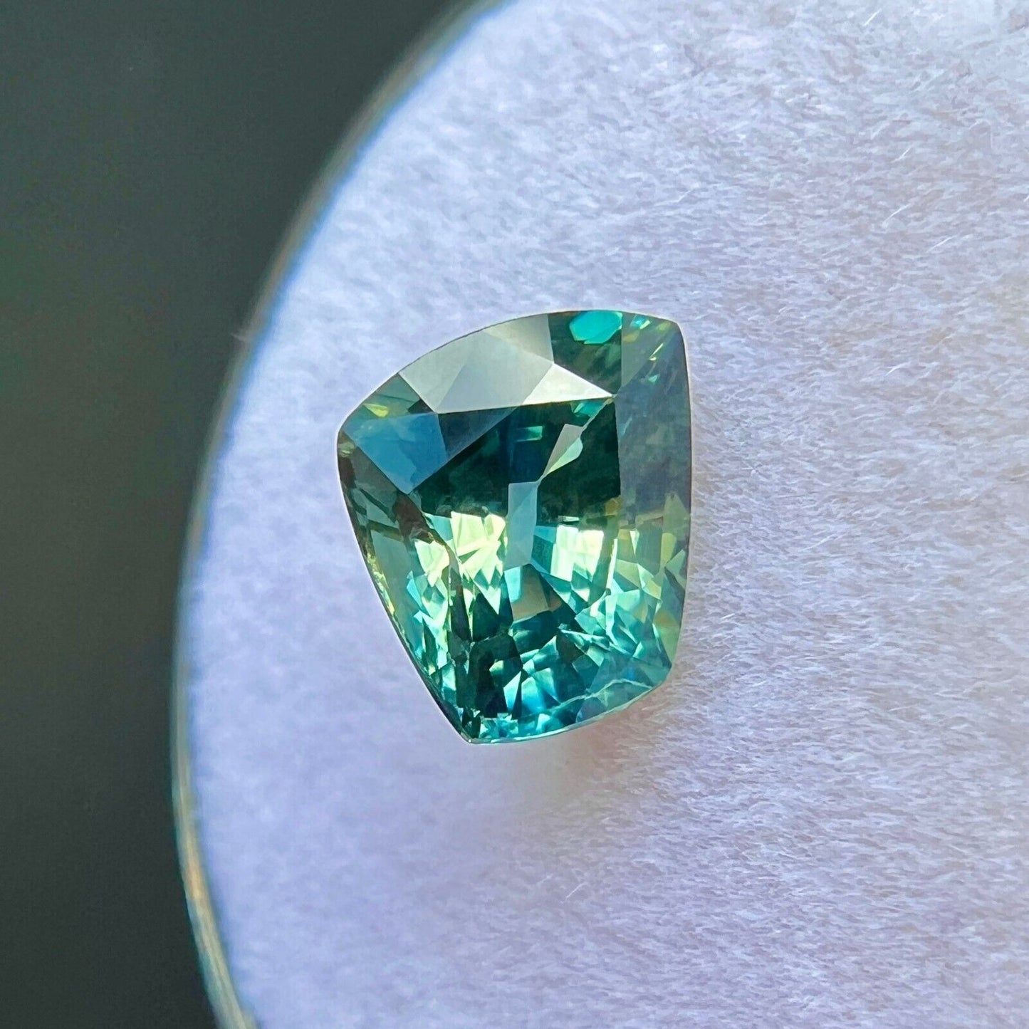 2.10ct NATURAL Sapphire VIVID Blue Green Australian FANCY Cut Gem 7.4x6.6mm VS