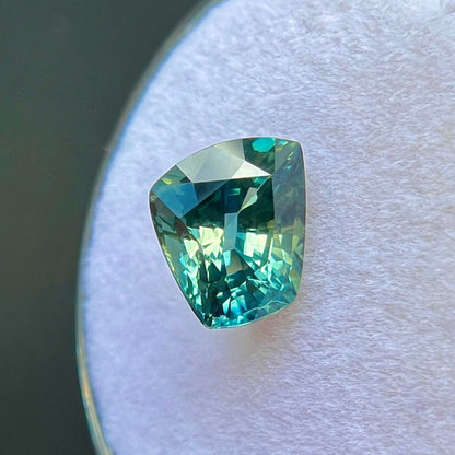 2.10ct NATURAL Sapphire VIVID Blue Green Australian FANCY Cut Gem 7.4x6.6mm VS