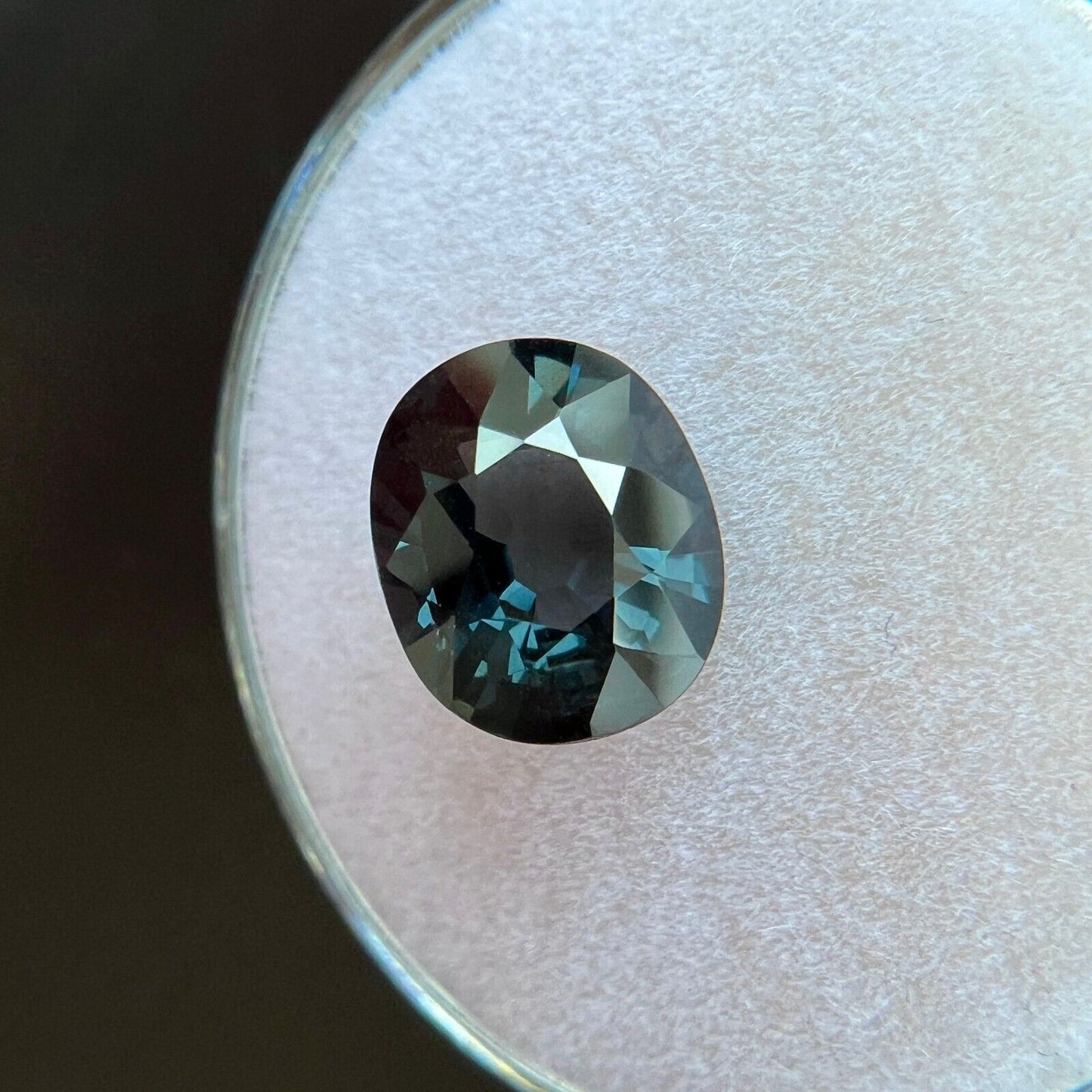 2.33ct TITANIUM Spinel NATURAL GIA Certified Grey Blue Oval Cut Gemstone