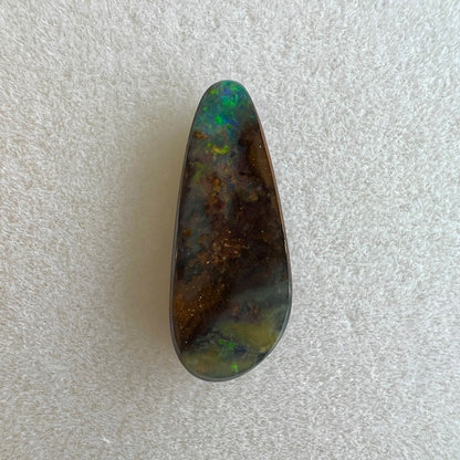 3.26ct Australian NATURAL Freeform Boulder Opal Matrix Specimen 17x6.9mm Gem