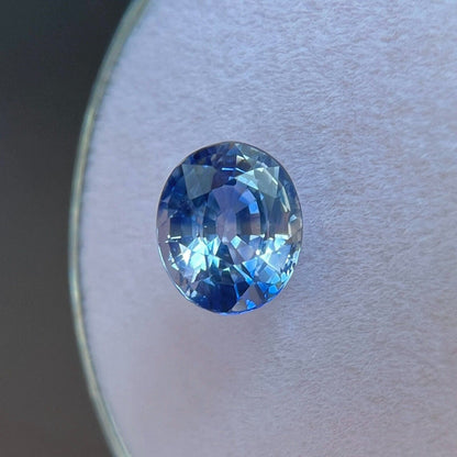 GIA CERTIFIED Unique Bi Colour Sapphire 1.29ct Natural Blue White RARE Oval Cut