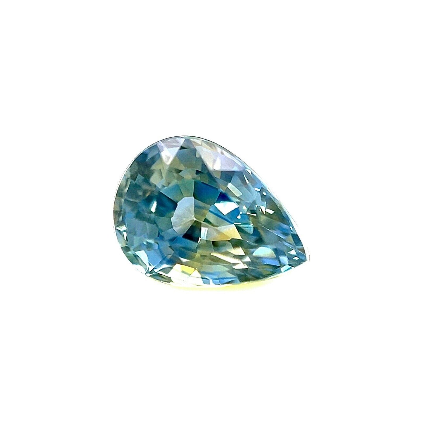 2.53ct NATURAL Ceylon Bi Colour Sapphire UNIQUE Yellow Blue Pear Teardrop Cut